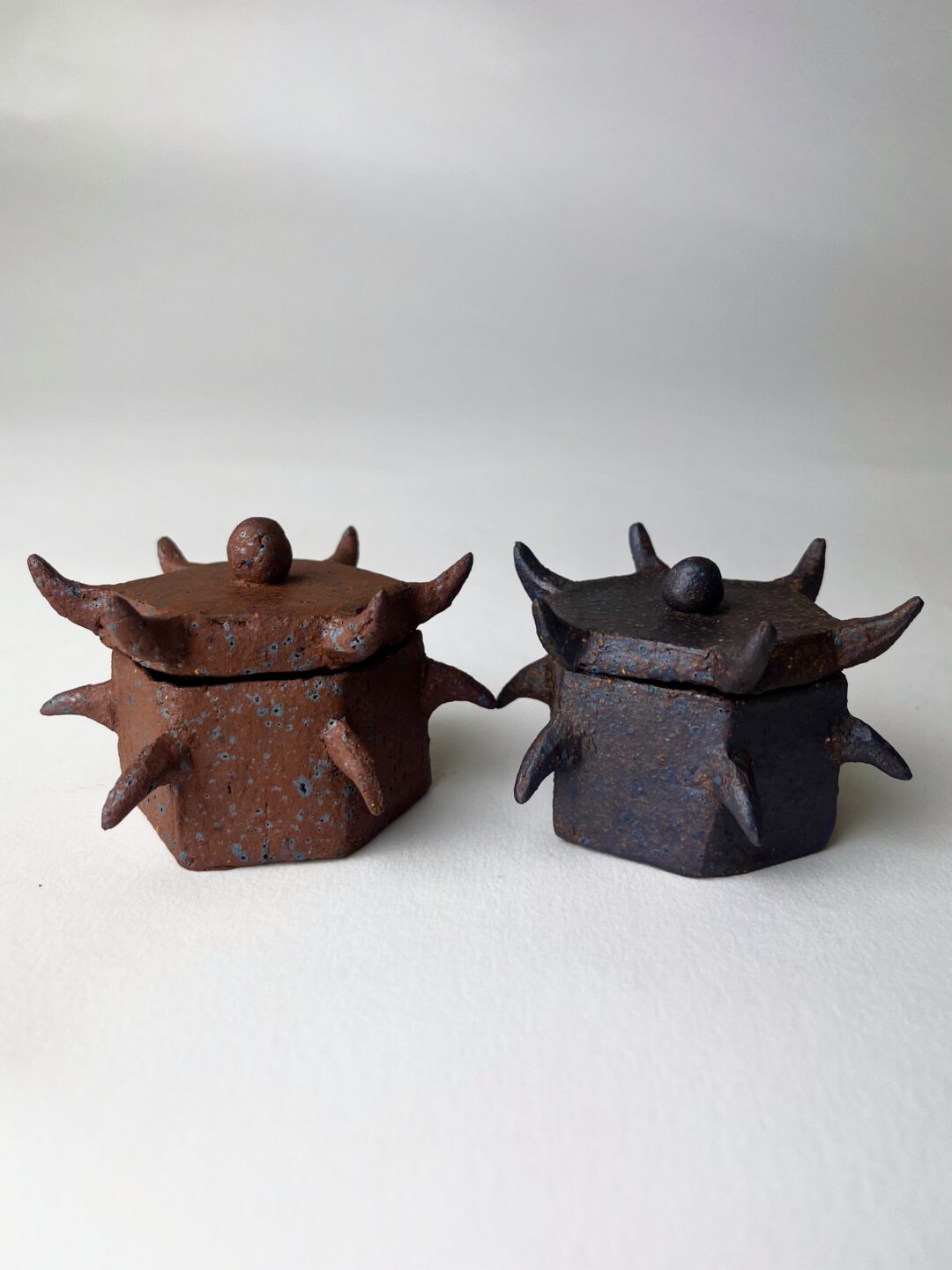 spiky ceramic boxes